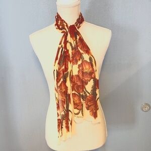 Anne Klein Moody Rosette floral sheer Crape feminine scarf